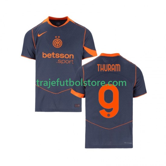 Camiseta 3ª Inter Milan Marcus Thuram 9 Hombre 2025-2026 Manga Corta