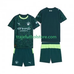 Camiseta 4ª Manchester City Niño 2025-2026 Manga Corta