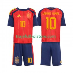 Camiseta 1ª España Lamine Yamal 10 Niño Copa Mundial 2026 Manga Corta