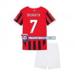 Camiseta 1ª AC Milan Alvaro Morata 7 Niño 2024-2025 Manga Corta