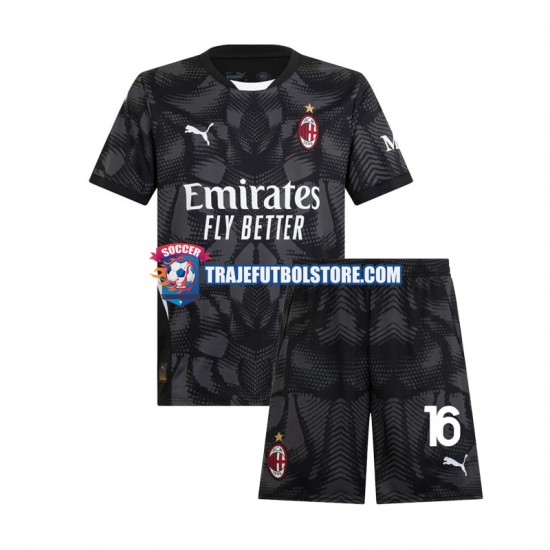 Camiseta 1ª AC Milan Mike Maignan 16 Portero Niño 2024-2025 Manga Corta