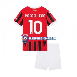 Camiseta 1ª AC Milan Rafael Leao 10 Niño 2024-2025 Manga Corta