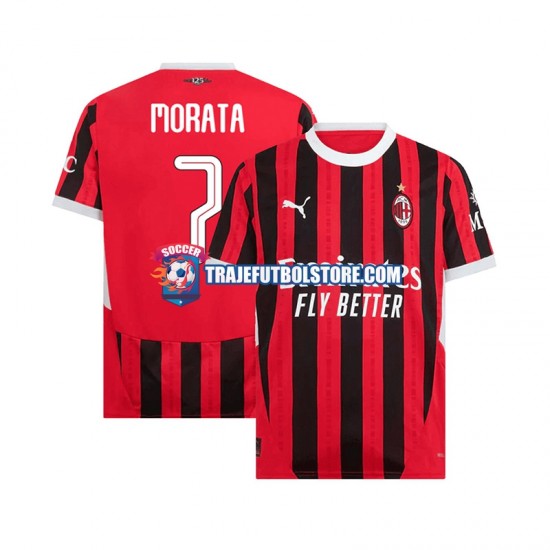 Camiseta 1ª AC Milan UCL Font MORATA 7 Hombre 2024-2025 Manga Corta