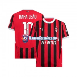 Camiseta 1ª AC Milan UCL Font RAFA LEAO 10 Hombre 2024-2025 Manga Corta