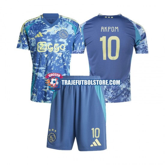 Camiseta 2ª AFC Ajax Chuba Akpom 10 Niño 2024-2025 Manga Corta
