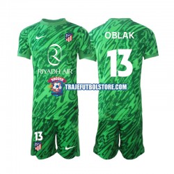 Camiseta 2ª Atlético Madrid Jan Oblak 13 Portero Niño 2024-2025 Manga Corta