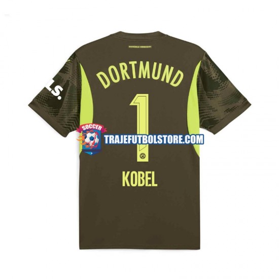 Camiseta 2ª Borussia Dortmund Gregor Kobel 1 Portero Hombre 2024-2025 Manga Corta