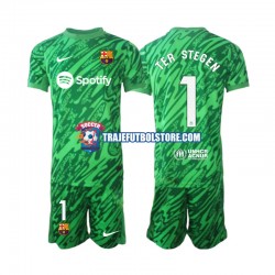 Camiseta 1ª FC Barcelona Ter Stegen 1 Portero Niño 2024-2025 Manga Corta