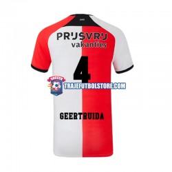 Camiseta 1ª Feyenoord Rotterdam Lutsharel Geertruida 4 Hombre 2024-2025 Manga Corta