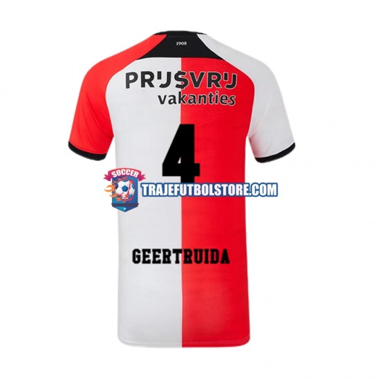 Camiseta 1ª Feyenoord Rotterdam Lutsharel Geertruida 4 Hombre 2024-2025 Manga Corta