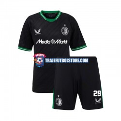 Camiseta 2ª Feyenoord Rotterdam Santiago Gimenez 29 Niño 2024-2025 Manga Corta