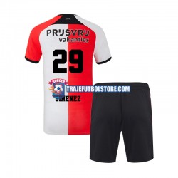 Camiseta 1ª Feyenoord Rotterdam Santiago Gimenez 29 Niño 2024-2025 Manga Corta