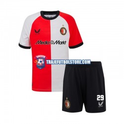 Camiseta 1ª Feyenoord Rotterdam Santiago Gimenez 29 Niño 2024-2025 Manga Corta