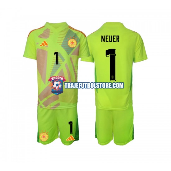 Camiseta 2ª Alemania Manuel Neuer 1 Portero Niño Euro 2024 Manga Corta