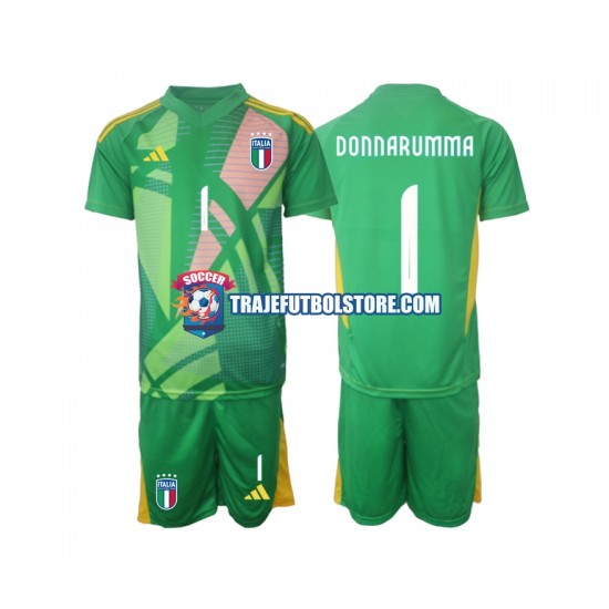 Camiseta 2ª Italia Donnarumma 1 Portero Niño Euro 2024 Manga Corta