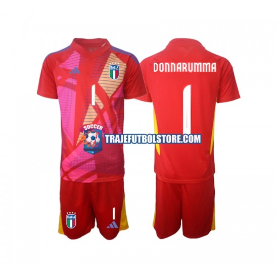 Camiseta 3ª Italia Donnarumma 1 Portero Niño Euro 2024 Manga Corta