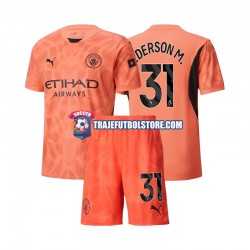 Camiseta 2ª Manchester City Ederson M 31 Portero Niño 2024-2025 Manga Corta