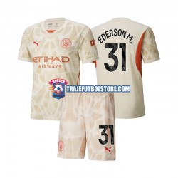 Camiseta 3ª Manchester City Ederson M 31 Portero Niño 2024-2025 Manga Corta