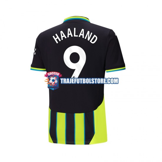 Camiseta 2ª Manchester City Haaland 9 Hombre 2024-2025 Manga Corta