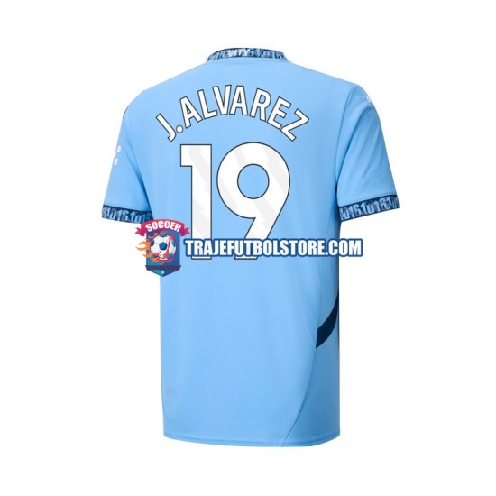 Camiseta 1ª Manchester City Julian Alvarez 19 Hombre 2024-2025 Manga Corta