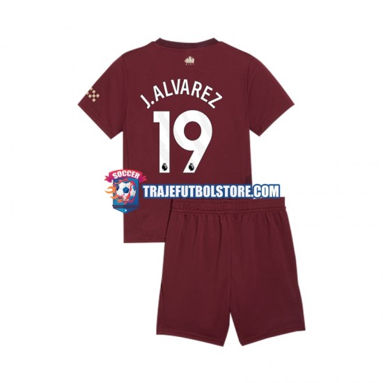 Camiseta 3ª Manchester City Julian Alvarez 19 Niño 2024-2025 Manga Corta