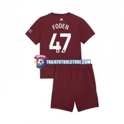 Camiseta 3ª Manchester City Phil Foden 47 Niño 2024-2025 Manga Corta