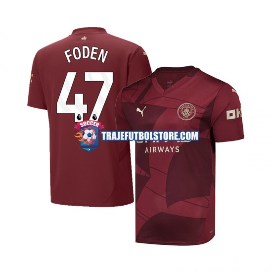 Camiseta 3ª Manchester City Phil Foden 47 Hombre 2024-2025 Manga Corta