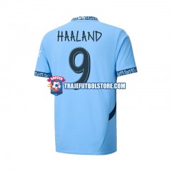 Camiseta 1ª Manchester City UCL Font Haaland 9 Hombre 2024-2025 Manga Corta