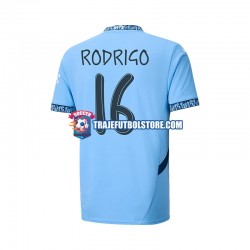 Camiseta 1ª Manchester City UCL Font RODRIGO 16 Hombre 2024-2025 Manga Corta