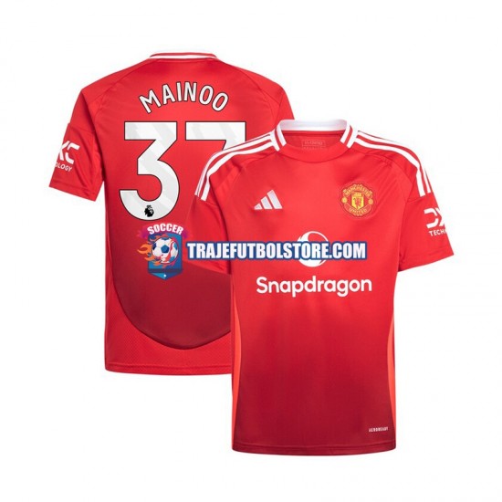 Camiseta 1ª Manchester United Kobbie Mainoo 37 Hombre 2024-2025 Manga Corta