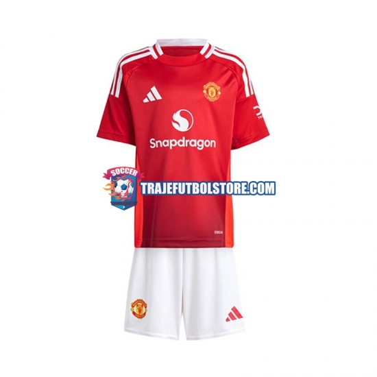 Camiseta 1ª Manchester United Niño 2024-2025 Manga Corta