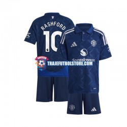 Camiseta 2ª Manchester United Marcus Rashford 10 Niño 2024-2025 Manga Corta