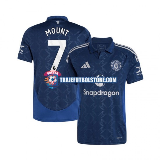 Camiseta 2ª Manchester United Mason Mount 7 Hombre 2024-2025 Manga Corta