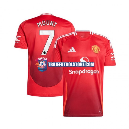 Camiseta 1ª Manchester United Mason Mount 7 Hombre 2024-2025 Manga Corta