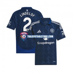 Camiseta 2ª Manchester United Victor Lindelof 2 Hombre 2024-2025 Manga Corta