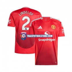 Camiseta 1ª Manchester United Victor Lindelof 2 Hombre 2024-2025 Manga Corta