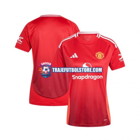 Camiseta 1ª Manchester United Mujer 2024-2025 Manga Corta