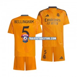 Camiseta 2ª Real Madrid BELLINGHAM 5 Niño 2024-2025 Manga Corta