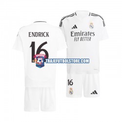 Camiseta 1ª Real Madrid ENDRICK 16 Niño 2024-2025 Manga Corta