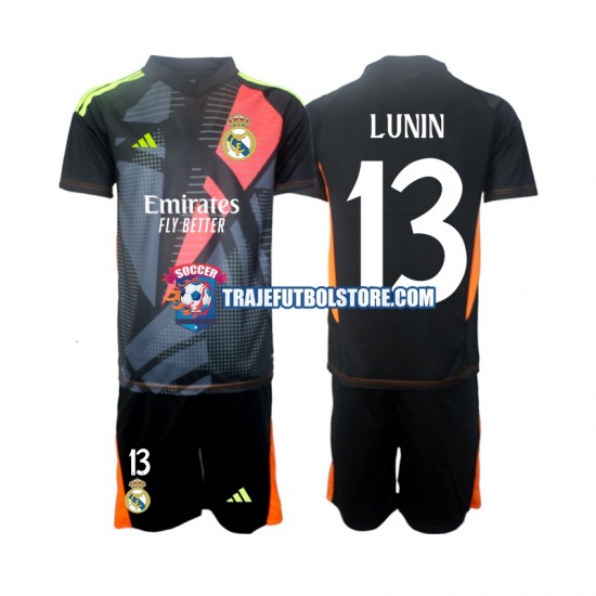 Camiseta 2ª Real Madrid Andriy Lunin 13 Portero Niño 2024-2025 Manga Corta