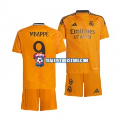 Camiseta 2ª Real Madrid Kylian Mbappé 9 Niño 2024-2025 Manga Corta