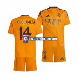 Camiseta 2ª Real Madrid Tchouameni 14 Niño 2024-2025 Manga Corta
