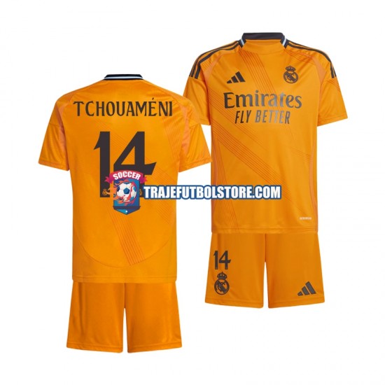 Camiseta 2ª Real Madrid Tchouameni 14 Niño 2024-2025 Manga Corta