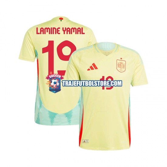 Camiseta 2ª España LAMINE YAMAL 19 Hombre Euro 2024 Manga Corta