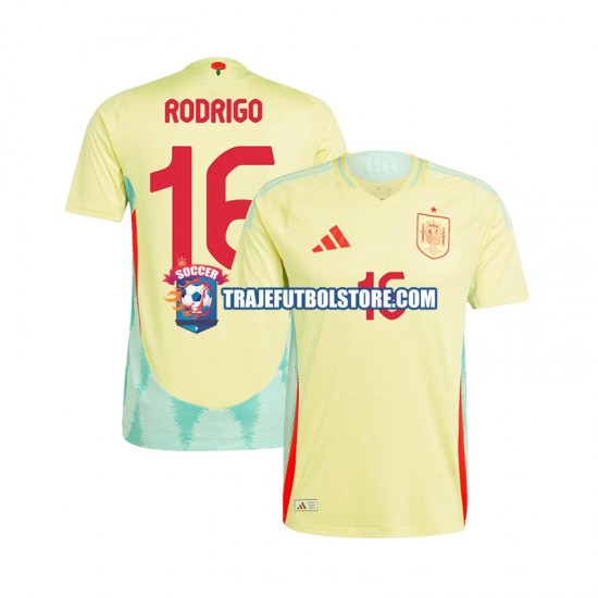 Camiseta 2ª España RODRIGO 16 Hombre Euro 2024 Manga Corta