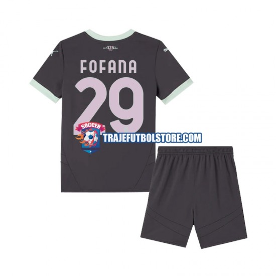 Camiseta 3ª AC Milan Fofana 29 Niño 2024-2025 Manga Corta
