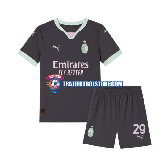 Camiseta 3ª AC Milan Fofana 29 Niño 2024-2025 Manga Corta