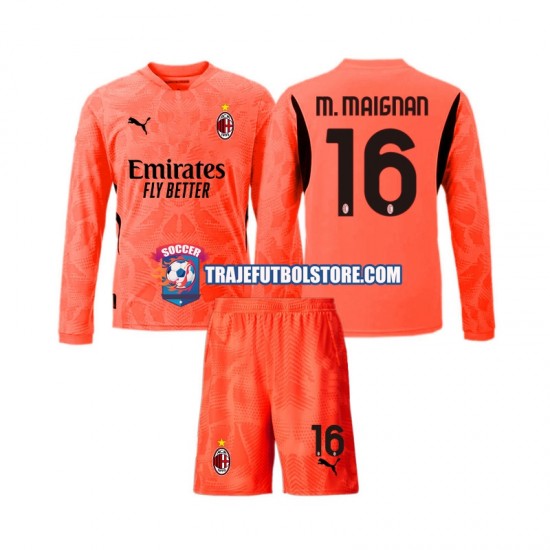 Camiseta 4ª AC Milan Mike Maignan 16 Portero Niño 2024-2025 ML