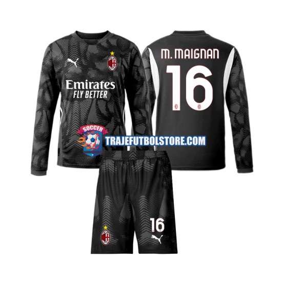 Camiseta 1ª AC Milan Mike Maignan 16 Portero Niño 2024-2025 ML