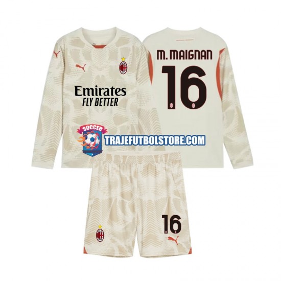 Camiseta 3ª AC Milan Mike Maignan 16 Portero Niño 2024-2025 ML
